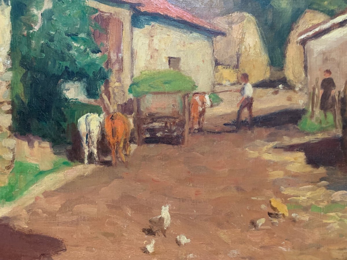 The Farm By Paul Mascart Painter From The Norman School -photo-4